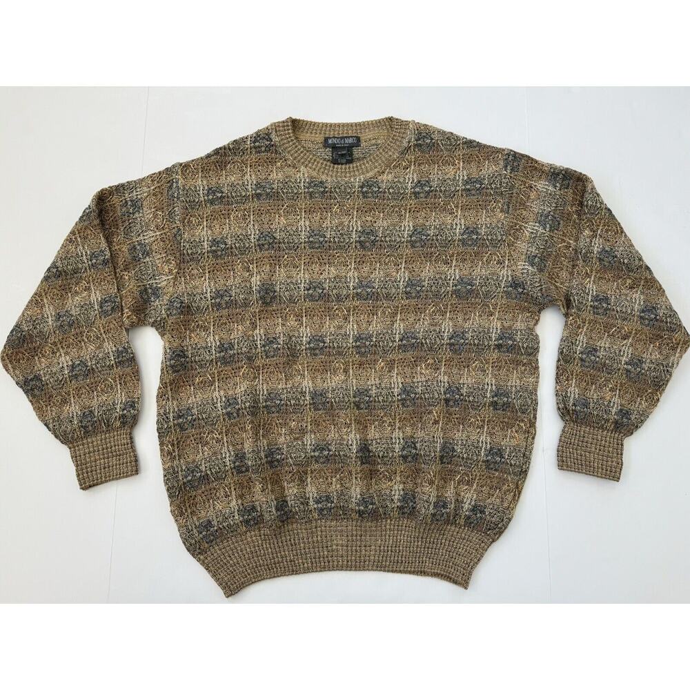 Vintage Mondo Di Marco Sweater Men's M/50 Made in Italy Sheer Knit Earthy Brown - Picture 4 of 12
